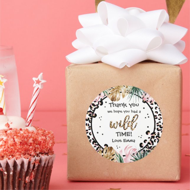 Adesivo Wild One Birthday Leopard Imprime Wild Jungle Part (Festa)