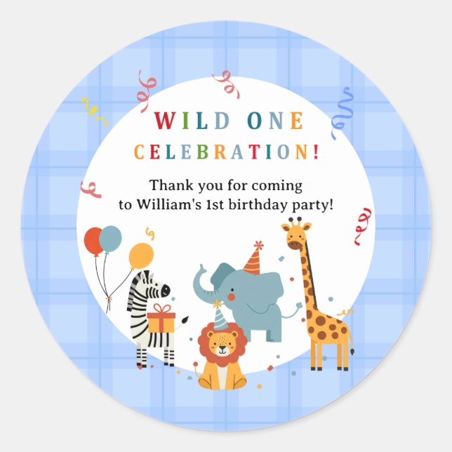 Adesivo Wild One First Birthday Invitation (Frente)