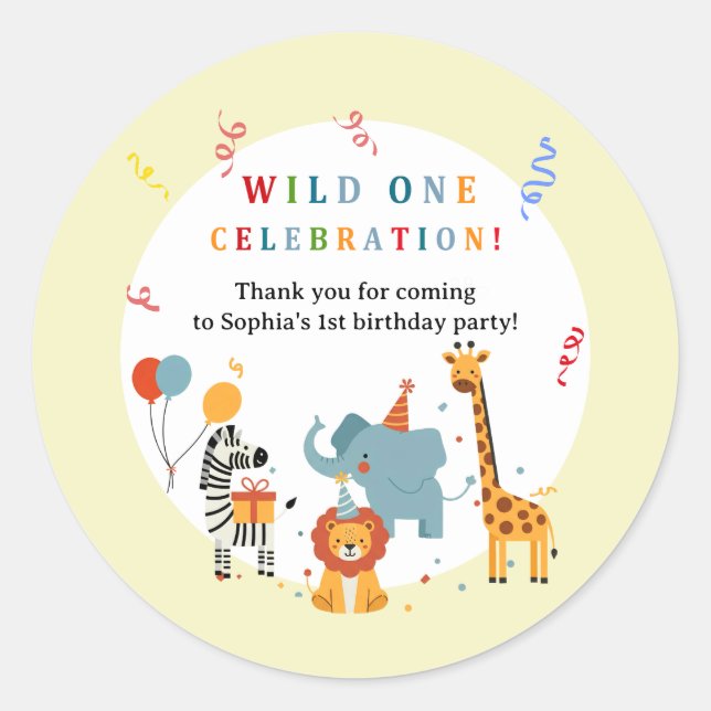 Adesivo Wild One First Birthday Invitation (Frente)