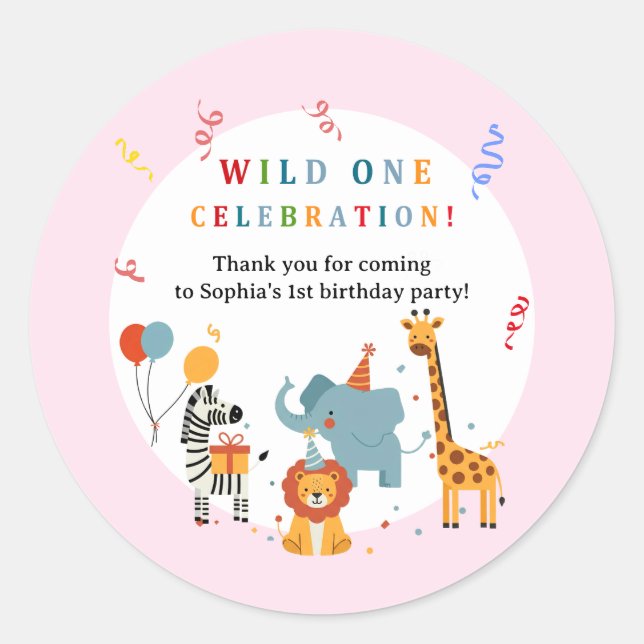 Adesivo Wild One First Birthday Invitation (Frente)