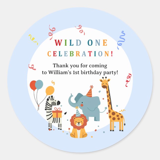 Adesivo Wild One First Birthday Invitation (Frente)