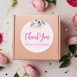 Adesivo Wild One Girl's First Birthday Obrigado