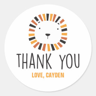 Adesivo Wild one Lion 1º aniversário em Clássico Round 