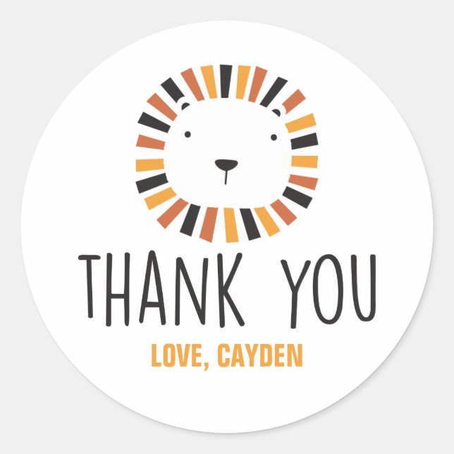 Adesivo Wild one Lion 1º aniversário em Clássico Round S (Frente)