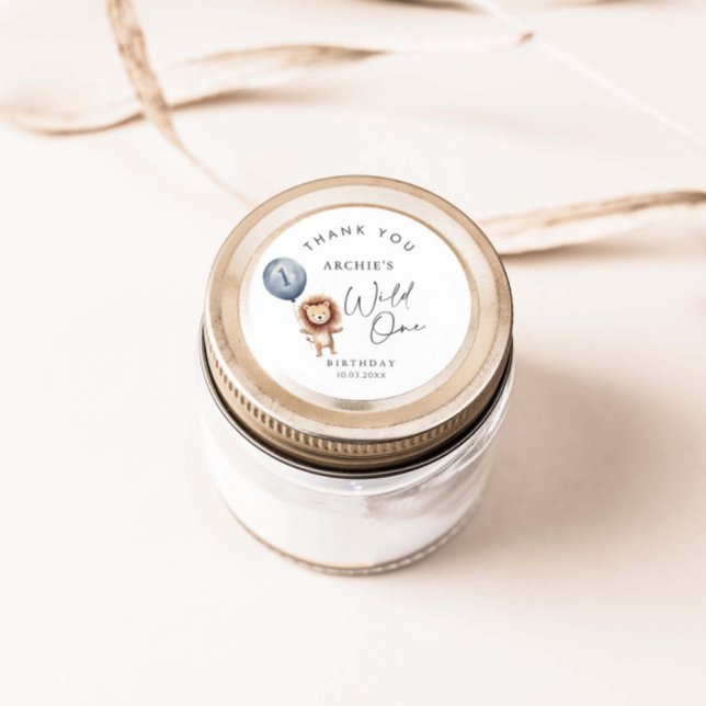 Adesivo Wild One Lion Modern Birthday (Criador carregado)