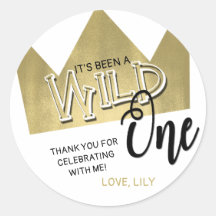 Wild One, Obrigado, Sticker Birthday Favor