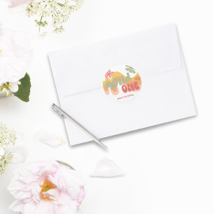 Adesivo Wild One Retro Rainbow Daisy Primeiro Aniversário