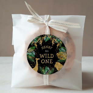 Adesivo Wild One Safari Party Green Black