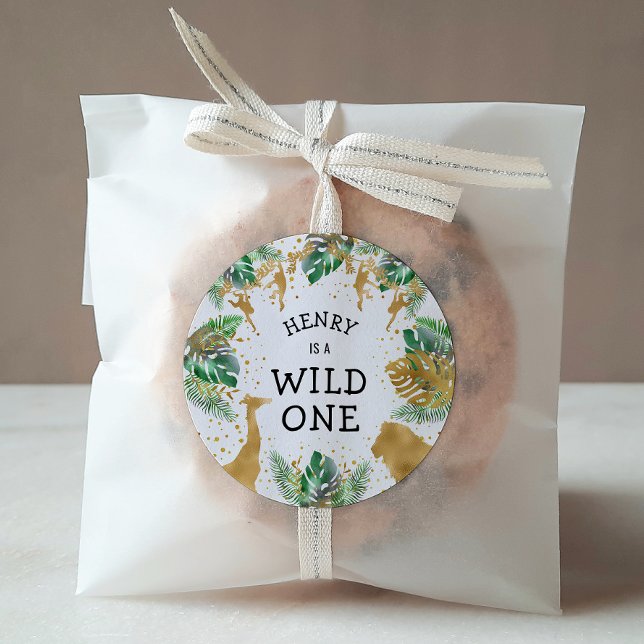 Adesivo Wild One Safari Party Green Dourado (Criador carregado)