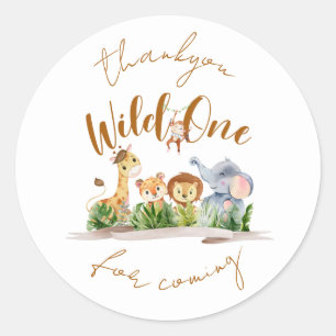 Adesivo Wild One Safari Party Thankyou Sticker