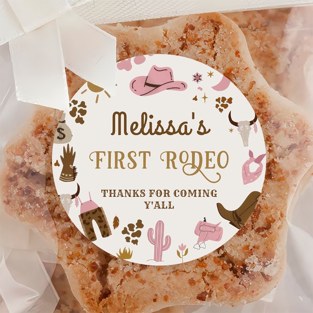 Adesivo Wild West Cowboy Rodeo Aniversário Obrigado (Criador carregado)