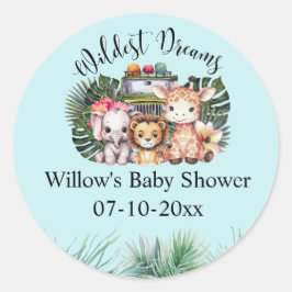 Adesivo Wildest Dreams Safari Adventure Baby Shower 