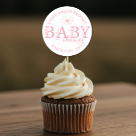 Adesivo Wildflower Baby Shower Favor Sticker Editable Name