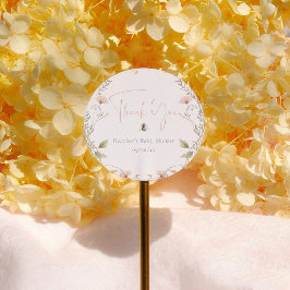 Adesivo Wildflower Boho Bee Girl Baby Shower Thank You