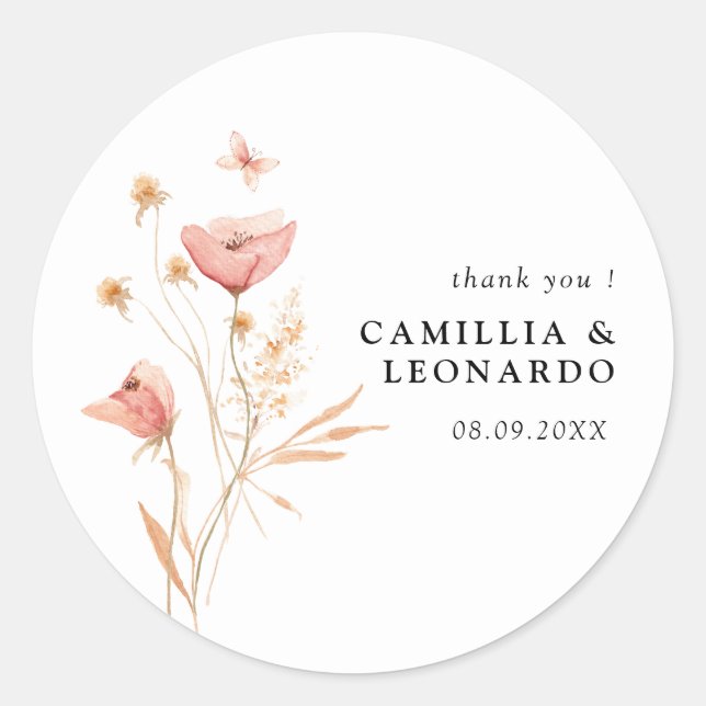 Adesivo Wildflower Boho Floral Wedding (Frente)