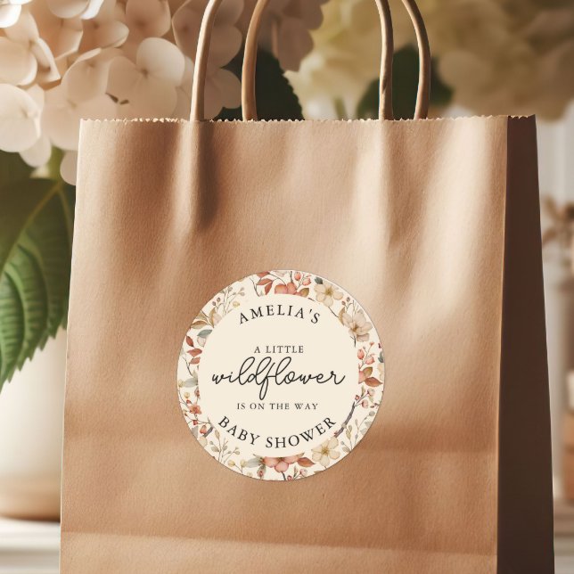 Adesivo Wildflower Boho Ivory Floral Chá de fraldas (Criador carregado)