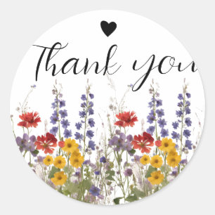 Adesivo Wildflower Obrigado Stickers for Small Business