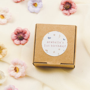 Adesivo Wildflower One Boho Watercolor primeiro aniversari