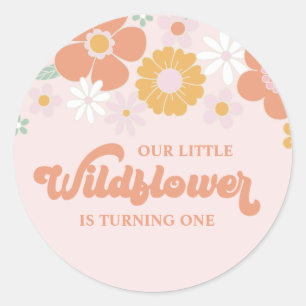 Adesivo Wildflower Retro Floral primeiro aniversário
