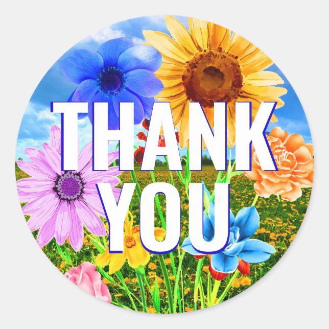 Adesivo Wildflower Wreath - Floral Obrigado Sticker (Frente)