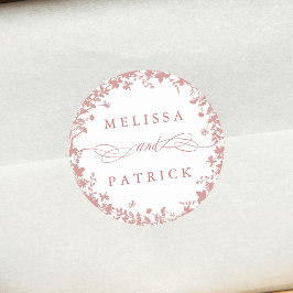 Adesivo Wildflower Wreath Silhouette Casamento Dusty Rosa