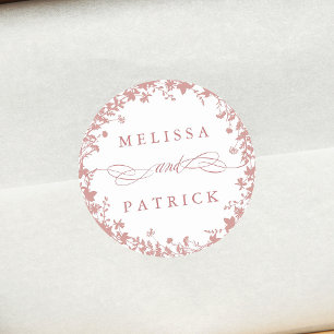 Adesivo Wildflower Wreath Silhouette Casamento Dusty Rosa