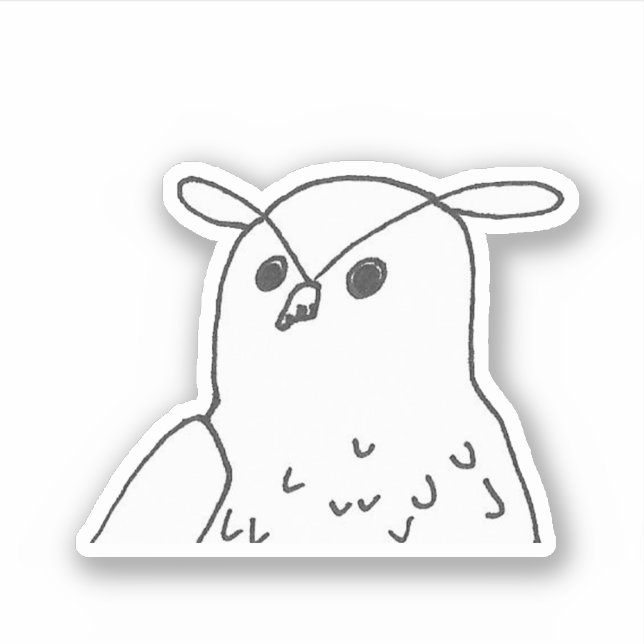 Adesivo Wildlife Nature Bird Eagle Owl desenhada à mão (Frente)