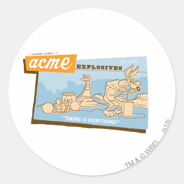 Adesivo WILE E. COYOTE™ Explosivos Acme 2 (Frente)