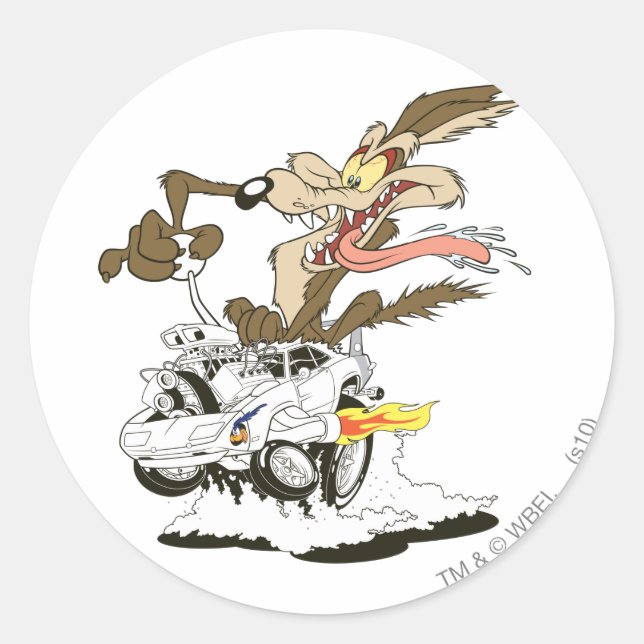 Adesivo WILE E. COYOTE™ Motorista Louco (Frente)