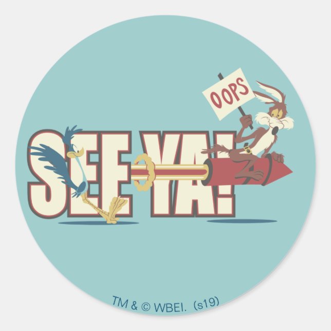 Adesivo WILE E. COYOTE™ Rocketing Past ROAD RUNNER™ (Frente)