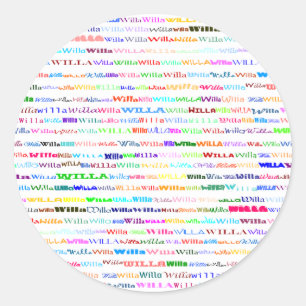 Adesivo Willa Design de texto II Round Sticker