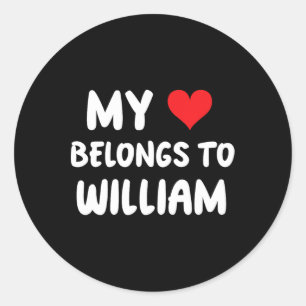 Adesivo William - Meu Coração Pertence A William - Love