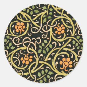 Adesivo William Morris Black Floral Art Impressão Design