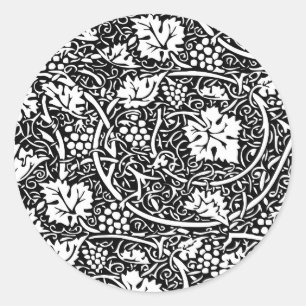 Adesivo William Morris Black White Grape Vine