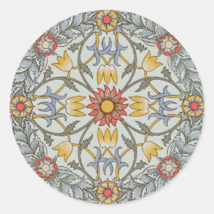 Adesivo William Morris Floral Circle Flower Illustration