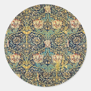 Adesivo William Morris Floral Padrão Dourado Turquoise Ver