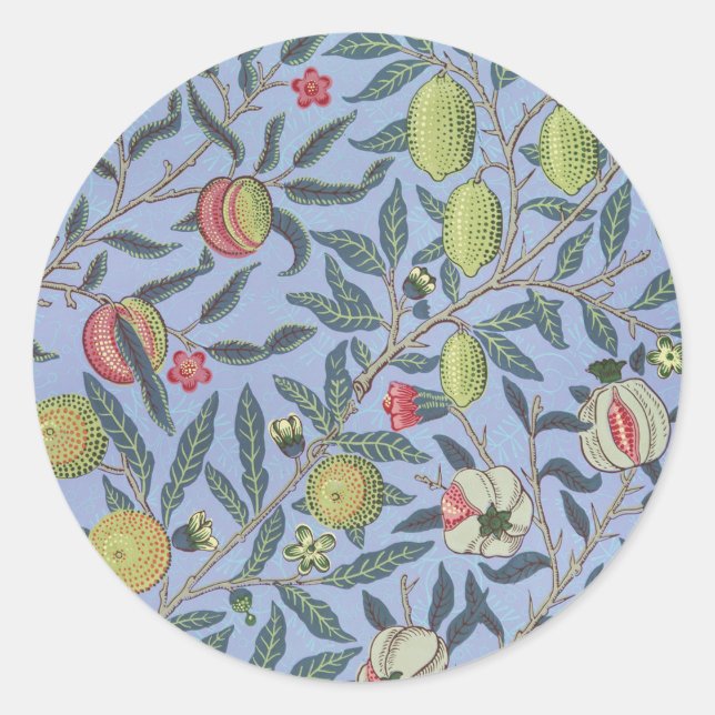 Adesivo William Morris Fruta Pomegranate Blue Ornament (Frente)