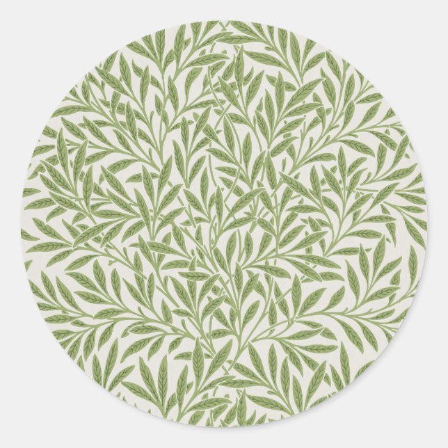 Adesivo William Morris Green Floral Botanical Pattern (Frente)