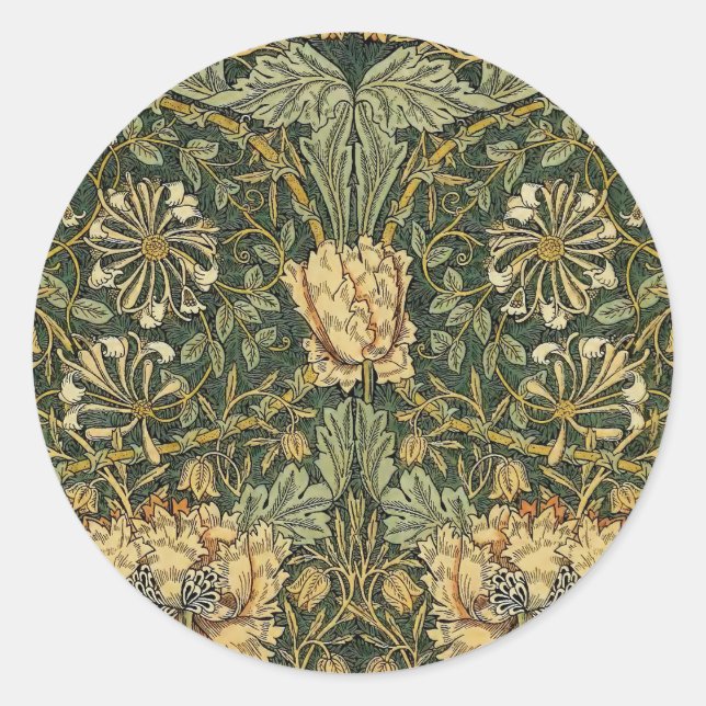 Adesivo William Morris Honeysuckle Green Floral (Frente)