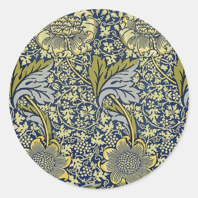 Adesivo William Morris Kennet Floral Wallpaper Azul (Frente)