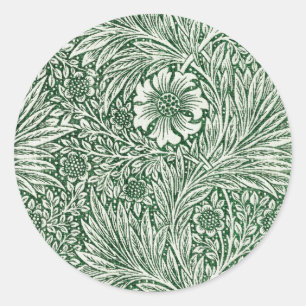 Adesivo william morris marigold flor verde floral