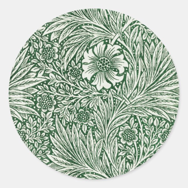 Adesivo william morris marigold verde floral flor (Frente)