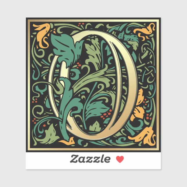 Adesivo William Morris Numeral Número 0 (Folha)