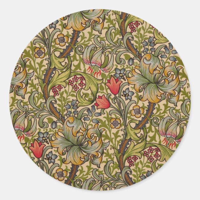 Adesivo William Morris Ouro Lily Antique (Frente)