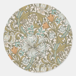 Adesivo William Morris Ouro Lily Blue Dourado Classic