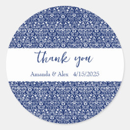 Adesivo William Morris padrão floral azul personalizado 