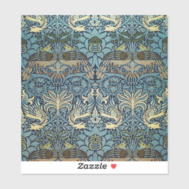 Adesivo William Morris Peacock and Dragon Woven Design (Folha)