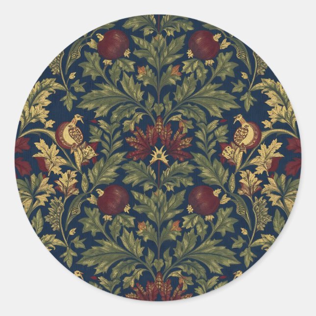 Adesivo William Morris Pomegranate Floral Navy Pattern (Frente)