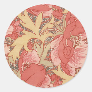 Adesivo William Morris Poppies Floral Art Nouveau Pattern