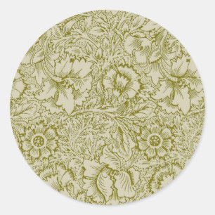 Adesivo William Morris Poppy Classic Floral Green